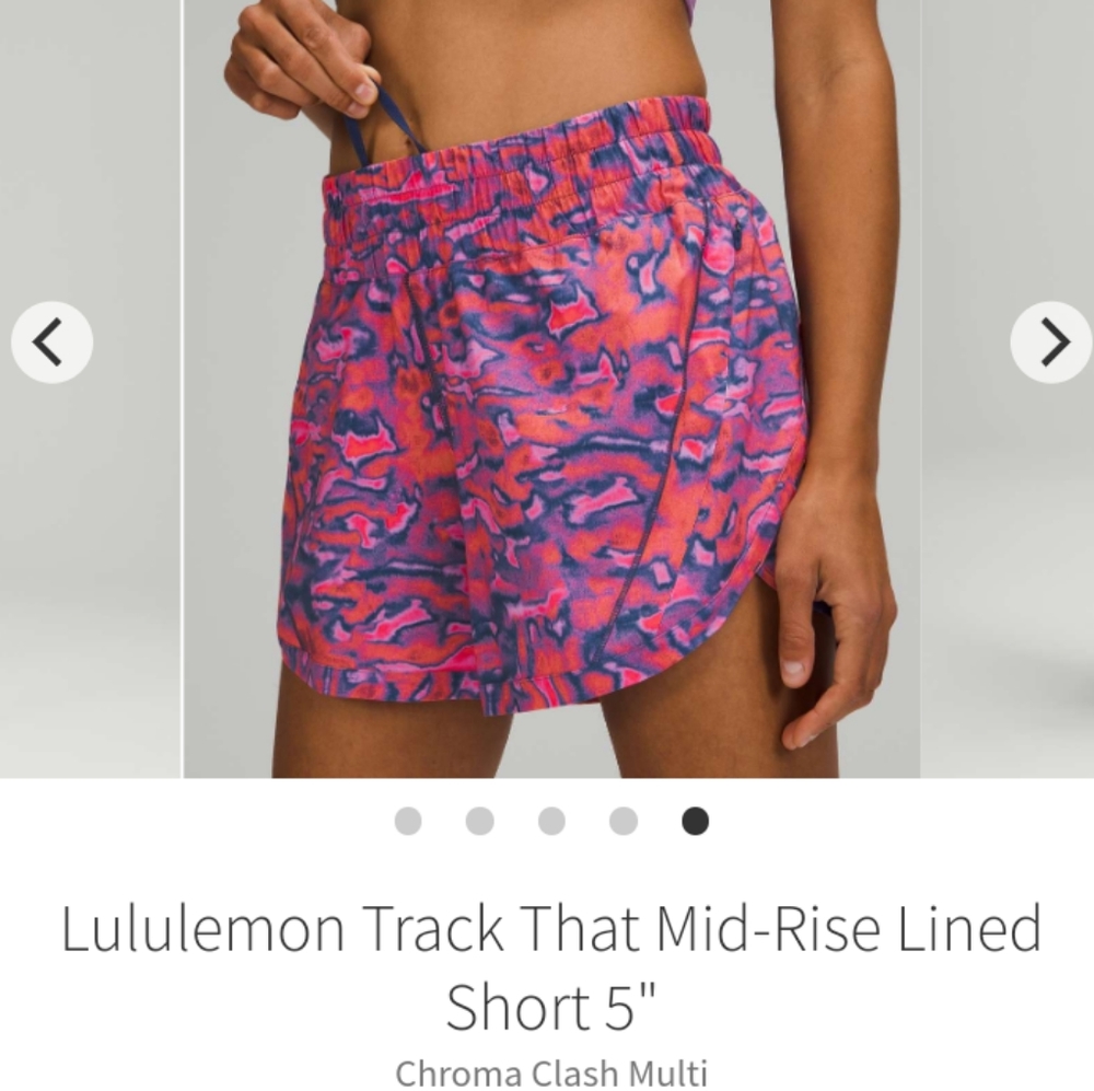 Lululemon Track That Lined 5" Inseam Shorts Sz 4 Chroma Clash Multi Color
